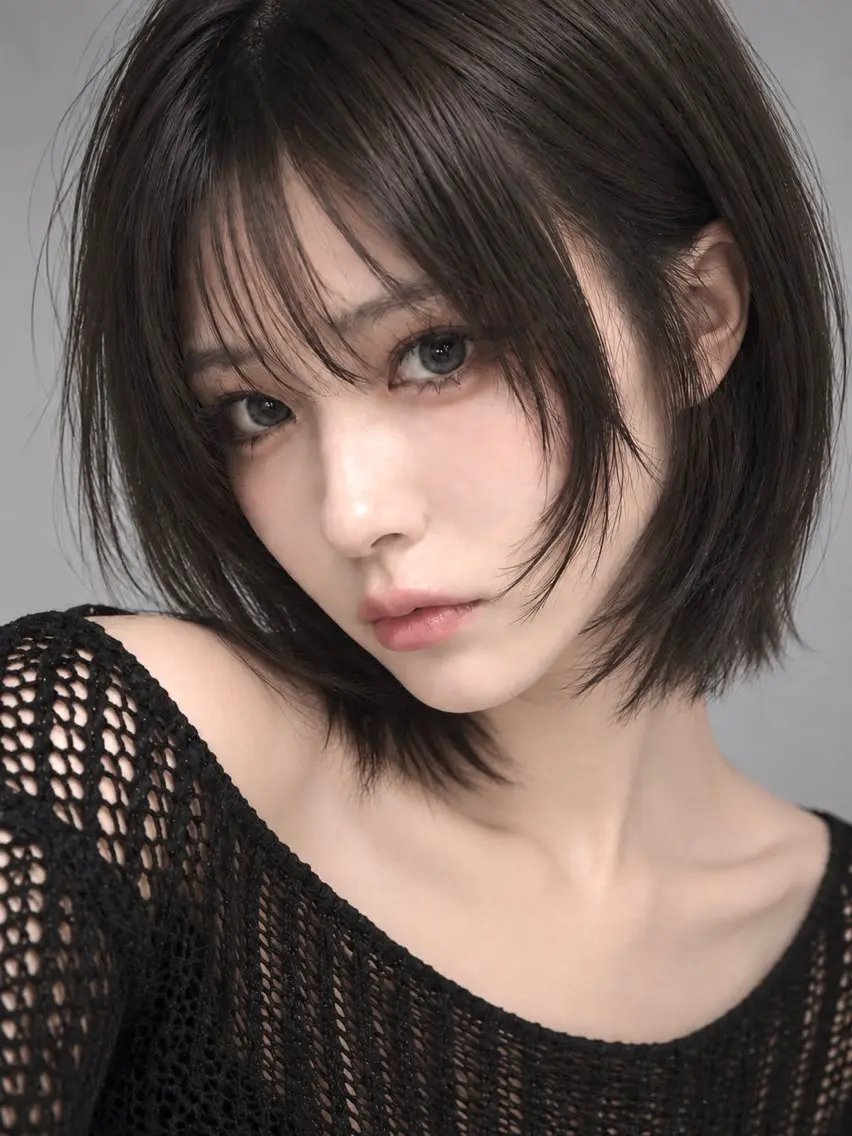 ショート カラー カット ヘアカラー 自撮りしたくなる💜 ウルフ・小顔カットのヘアスタイル