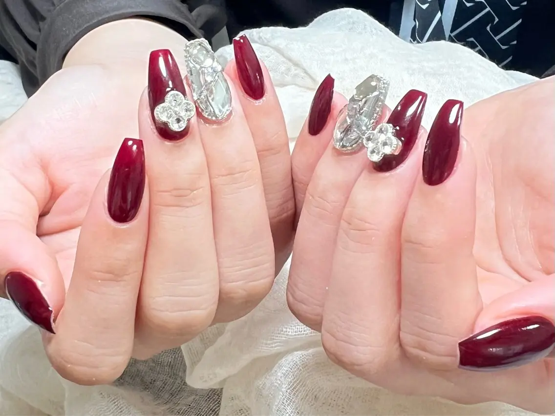 ネイル オーロラネイル 長さ出し ジェルネイル 氷ネイル・うるうるネイル 韓国ネイル ハンドネイル Lumiereva nail salonのネイルデザイン
