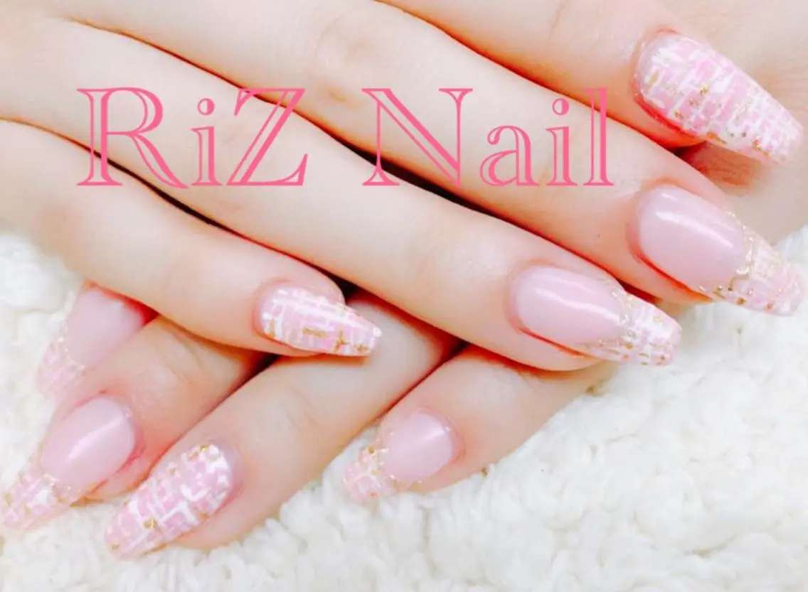 ネイル 春ネイル ツイードネイル RiZ nail salonのネイルデザイン