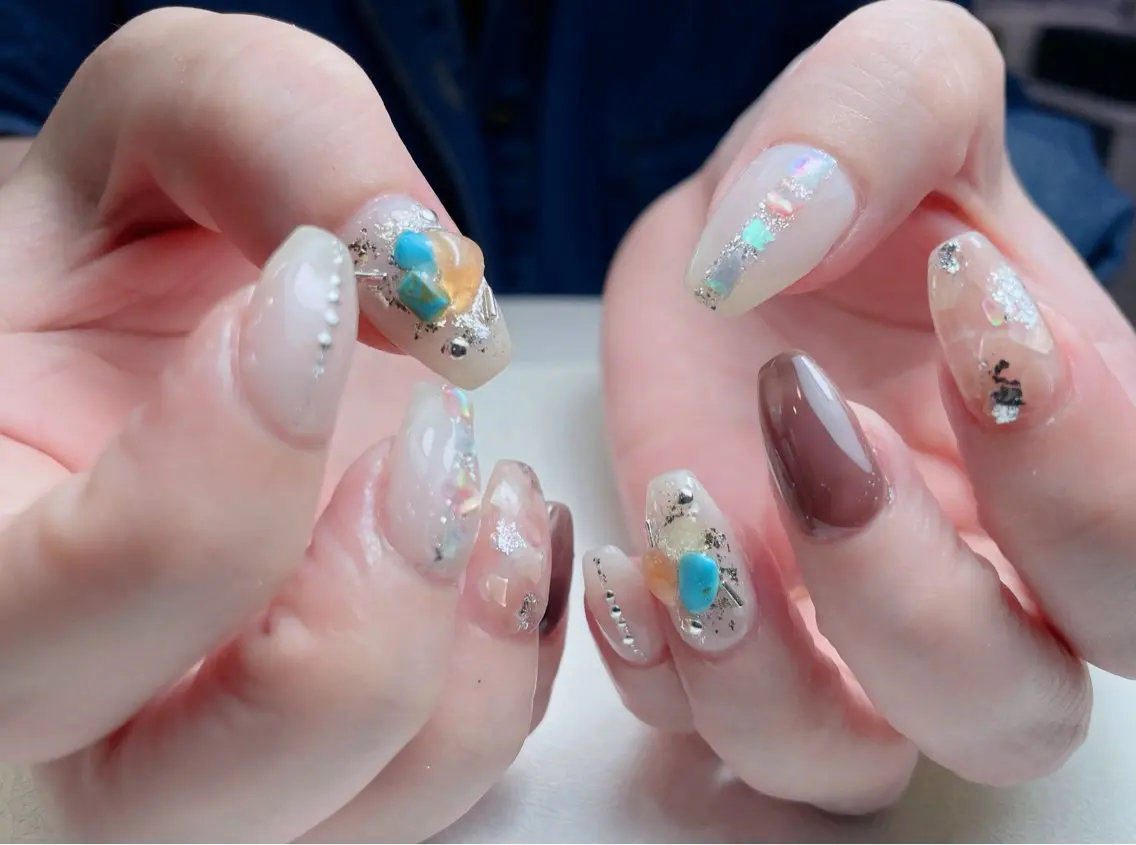 ネイル アートネイル 長さ出し フレンチネイル ジェルネイル ガーリー 中野駅から2分 MEO NAILのネイルデザイン