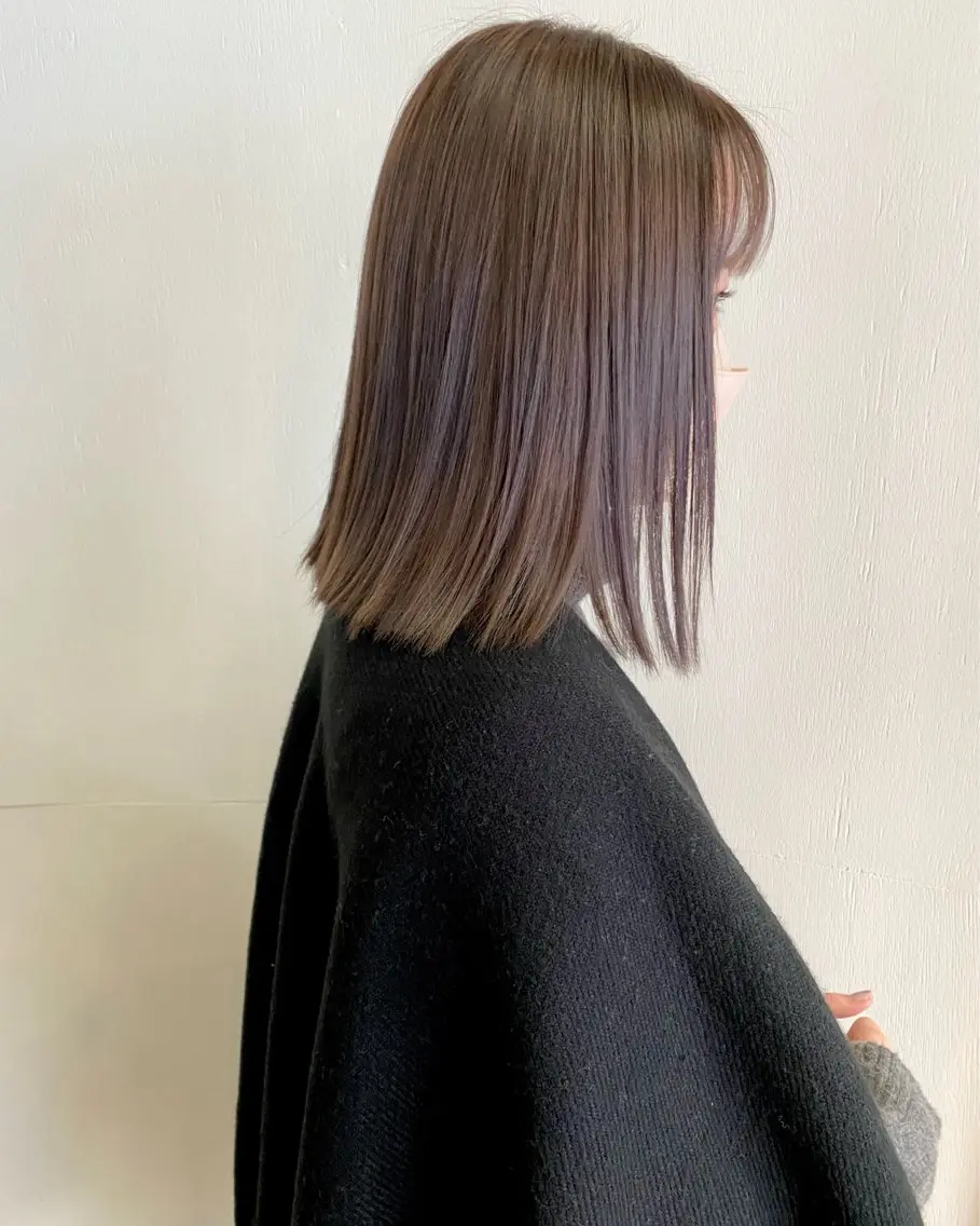 ミディアム カラー グレージュ LOVESTOIKE 堂本のヘアスタイル