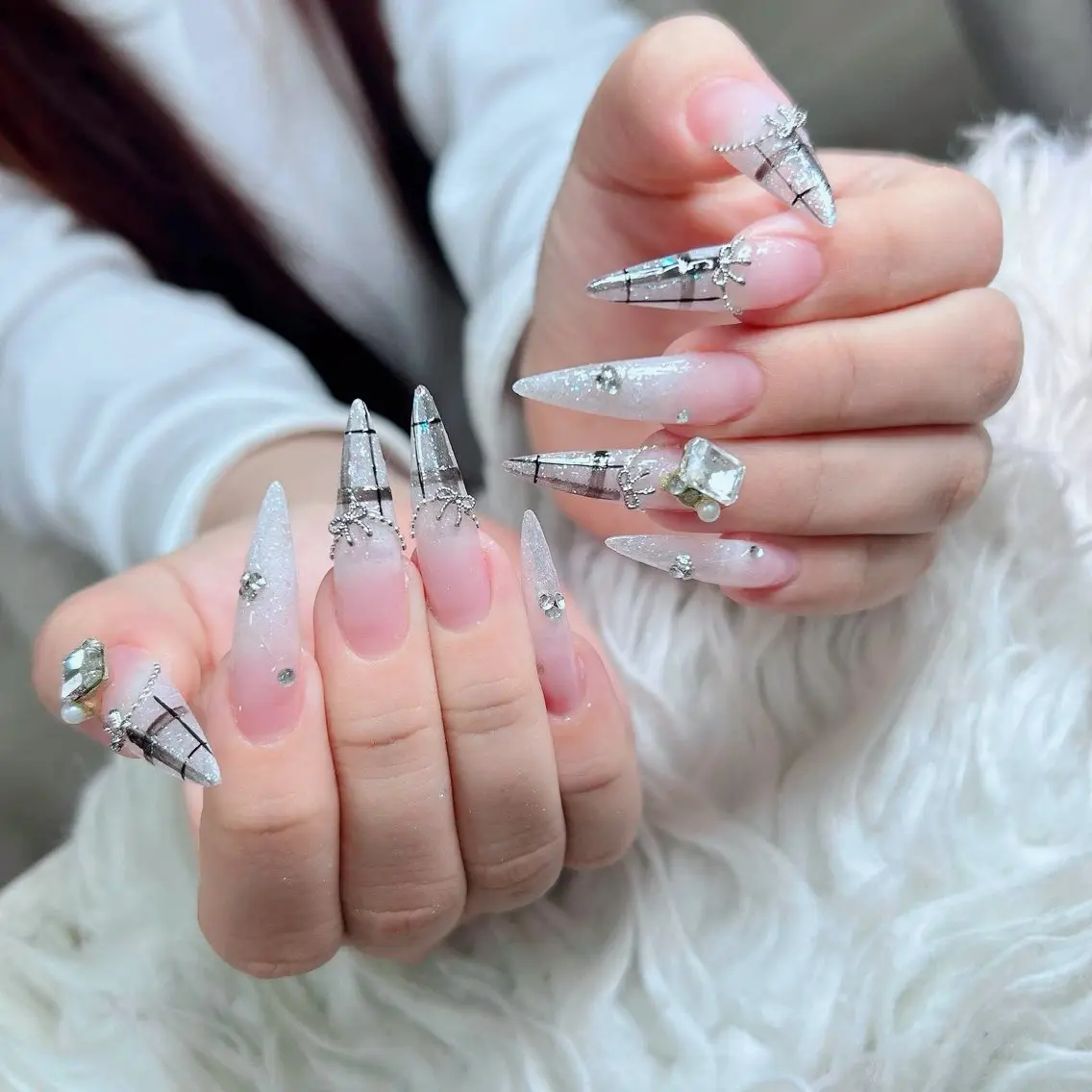 ネイル フットネイル フレンチネイル グラデーション 韓国ネイル ロングネイル ハンドネイル Hani Nail Salonのネイルデザイン