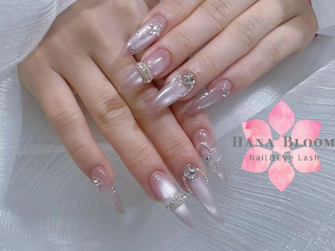 ネイル 長さ出し フットネイル 韓国ネイル マグネットネイル 持ち込み ハンドネイル ハンドケア Hana Bloom Nail 渋谷道玄坂のネイルデザイン