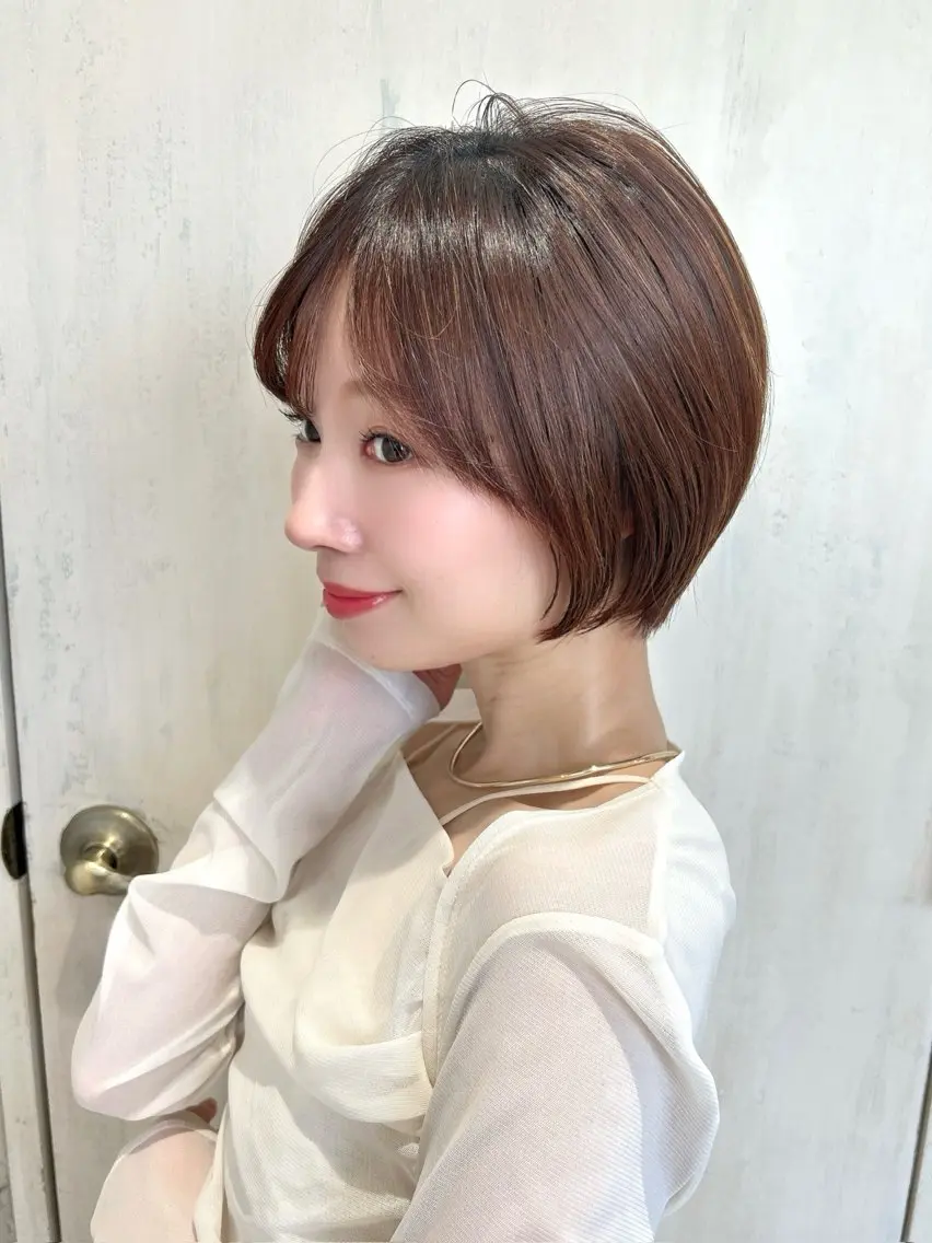 ショート カラー パーマ ヘアカラー トリートメント 銀座✨ショートボブ ショート/坂本亜裟海のヘアスタイル
