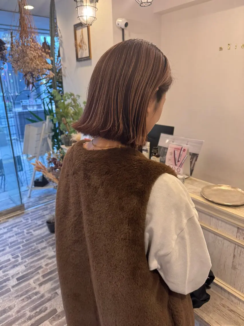 ミディアム カラー ベージュカラー ブラウンカラー ピンクカラー ピンクベージュ ヘアカラー m ā l o.🌷 サカモトマイコのヘアスタイル