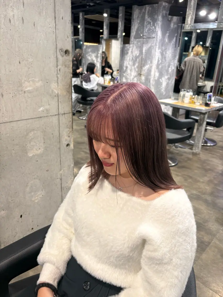 ミディアム カラー ヘアカラー ハイトーン 横浜💞ミオのヘアスタイル