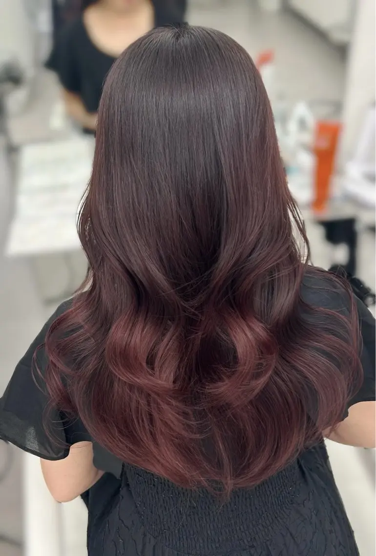 セミロング カラー ラベンダーカラー ラベンダーピンク ピンクカラー ヘアカラー トリートメント 韓国ヘア/顔周り ヘアセット/加藤優里のヘアスタイル