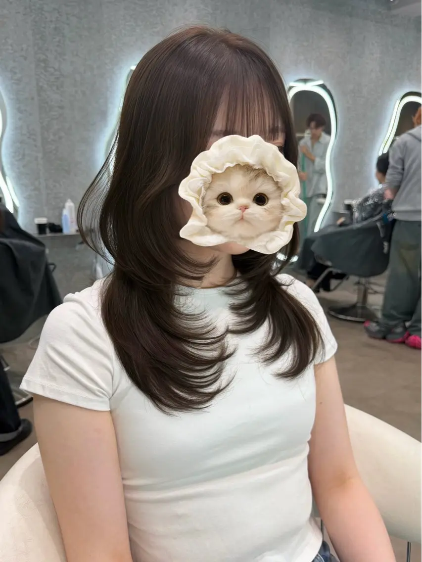 ロング カラー ヘアアレンジ アッシュ 黒髪 ブリーチ ブルーカラー ブルーブラック カット ヘアカラー トリートメント ヘアセット 大宮‎縮毛矯正🩵 レイヤー　佐藤和のヘアスタイル