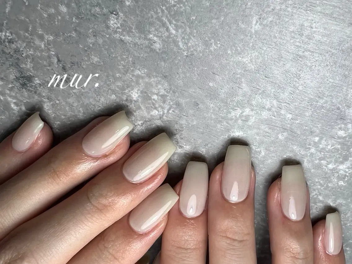 ネイル ジェルネイル 韓国ネイル オフィスネイル ワンカラーネイル シンプルネイル nailsalon mur.のネイルデザイン