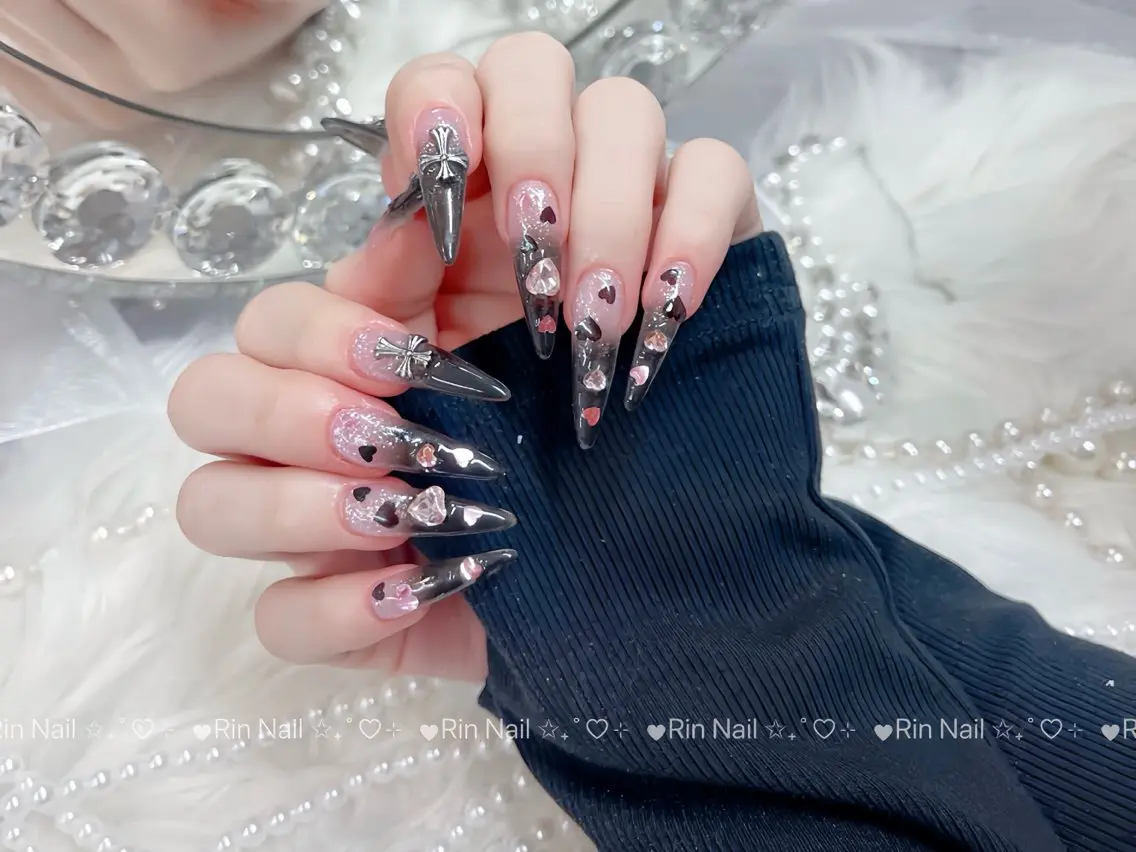 ネイル ブルー クリアネイル ドット フットネイル ジェルネイル ハンドネイル Rin Nail 新大久保店のネイルデザイン