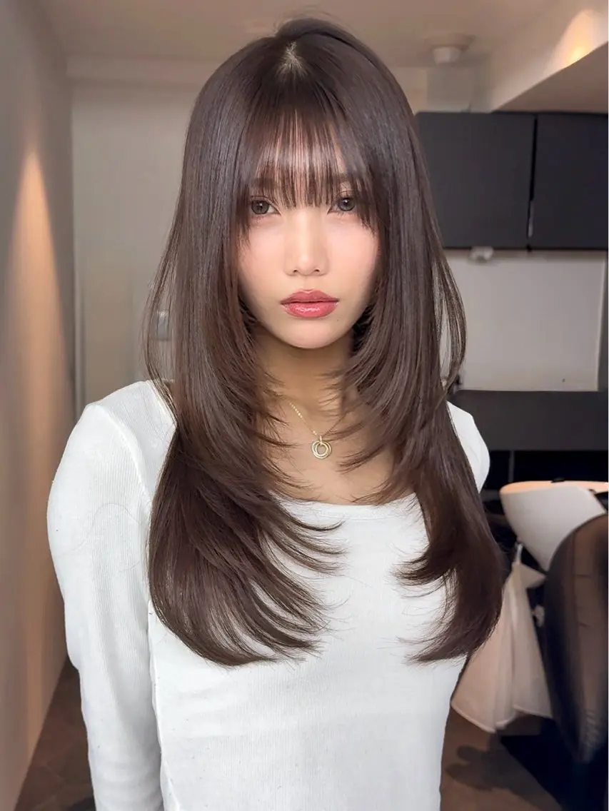 ロング カット ヘアカラー 髪質改善 似合せカットTodaのヘアスタイル