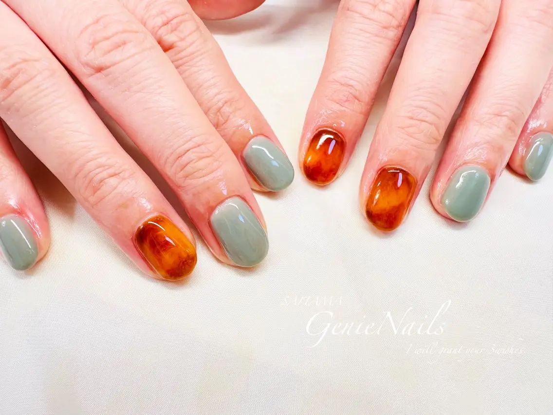 ネイル アートネイル フットネイル 持ち込み 冬ネイル ハンドネイル Genie Nailsのネイルデザイン