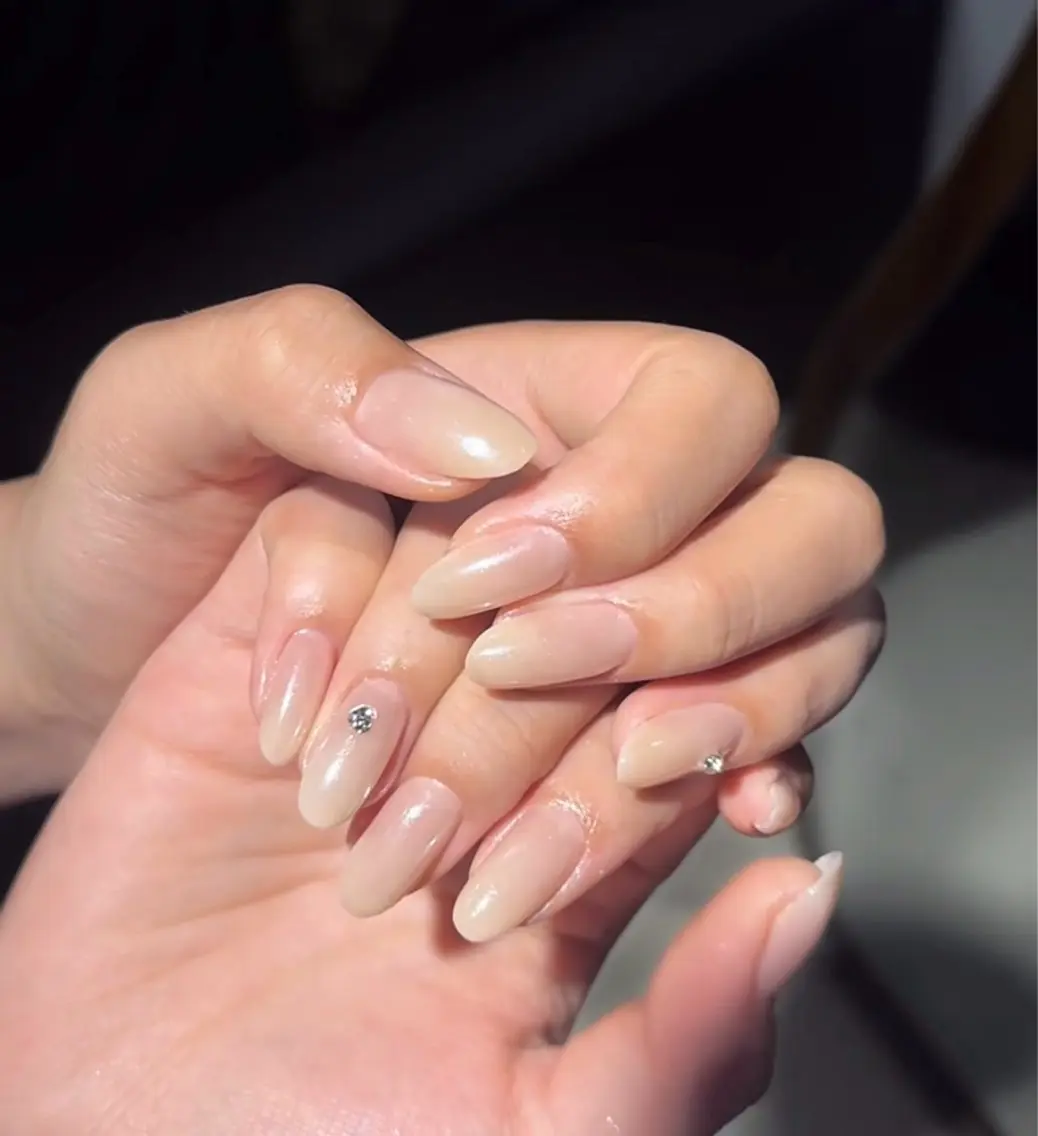 ネイル アートネイル オーロラネイル チークネイル 長さ出し フットネイル ハンドネイル Blossom nail_研修のネイルデザイン