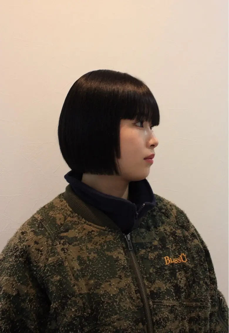 ショート ボブ 顔周りカット ハッシュカット・ハイ レイヤー/kanonのヘアスタイル