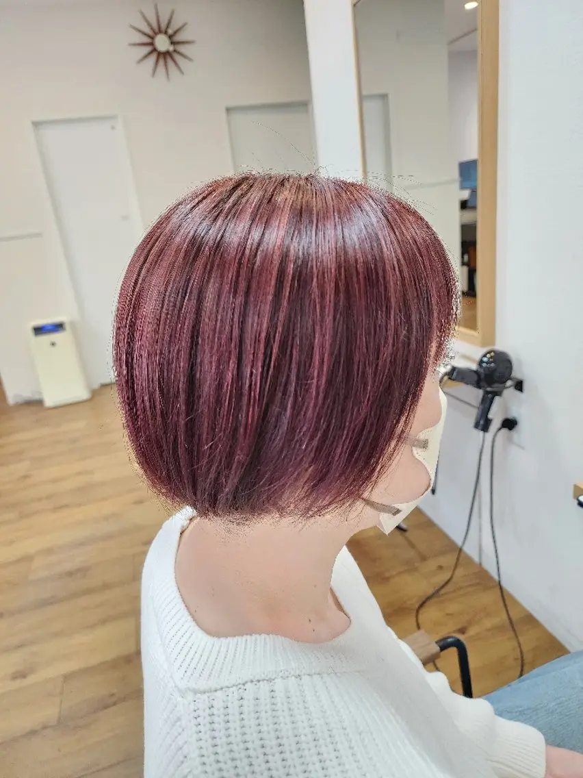 ミディアム カラー ハイライトカラー ハイライト カット ヘアカラー 近森 美帆[モーラ高石店]のヘアスタイル