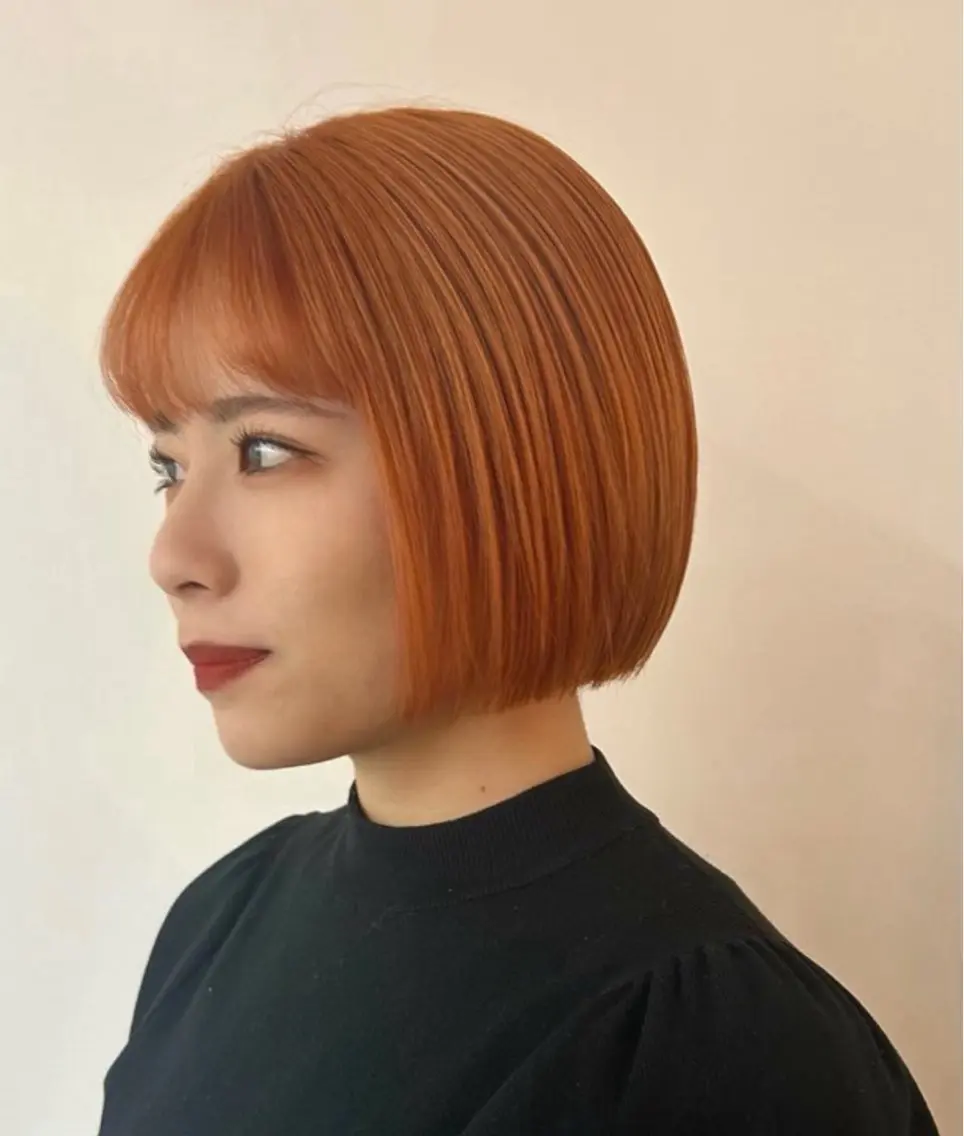 ショート カラー ブリーチ ブロンド 縮毛矯正 名古屋栄/ブリーチ/ ボブ🧃木下桃嘉のヘアスタイル