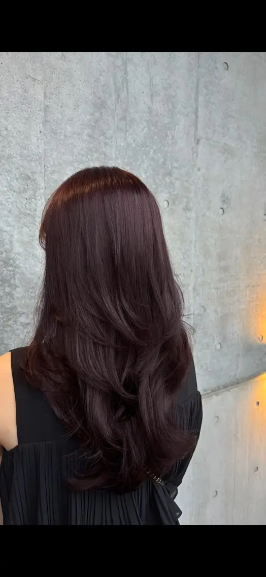ロング ヘアカラー トリートメント 赤髪/暖色カラー /にこのヘアスタイル