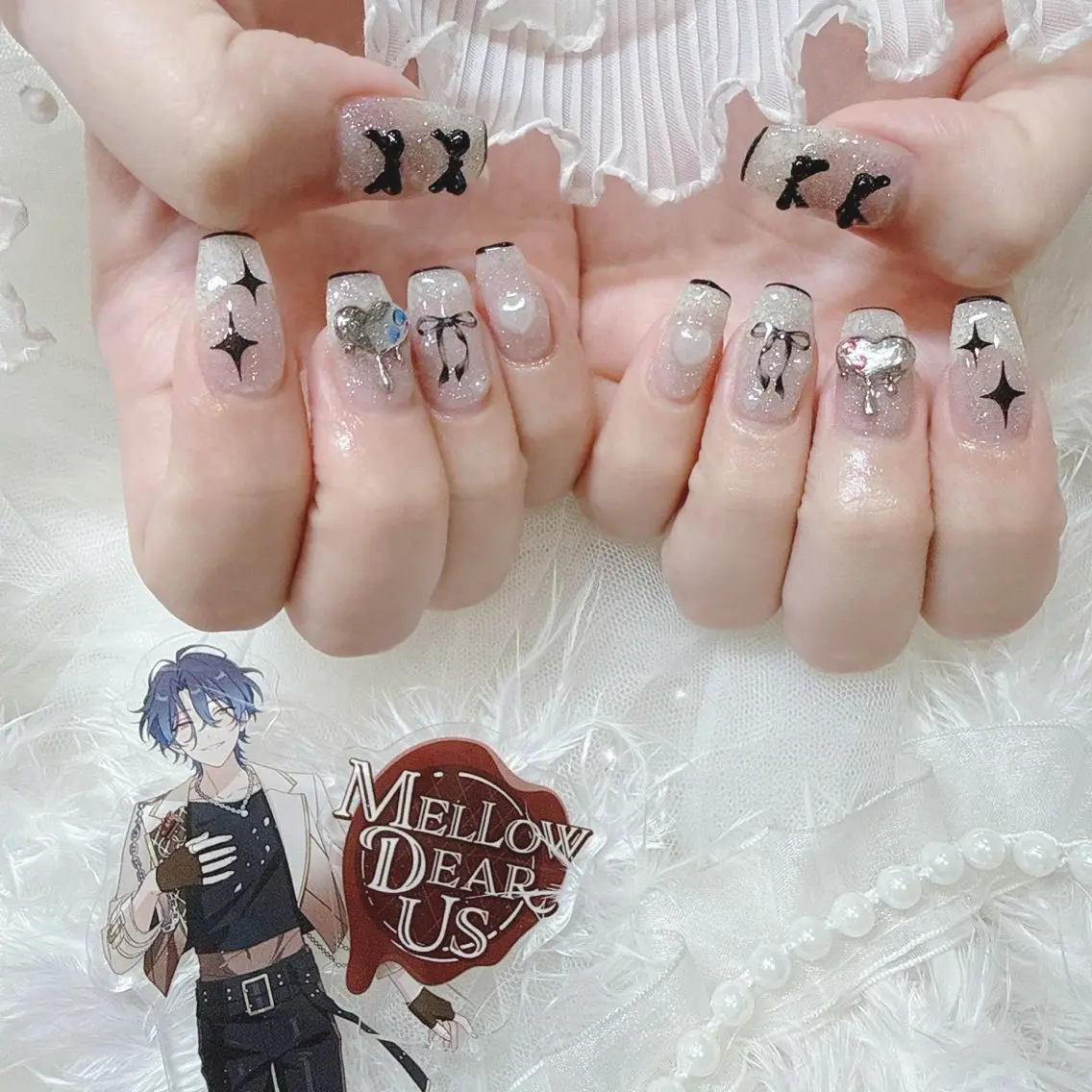 ネイル フラッシュネイル リボン シンプルネイル ハンドネイル Nail lieNのネイルデザイン