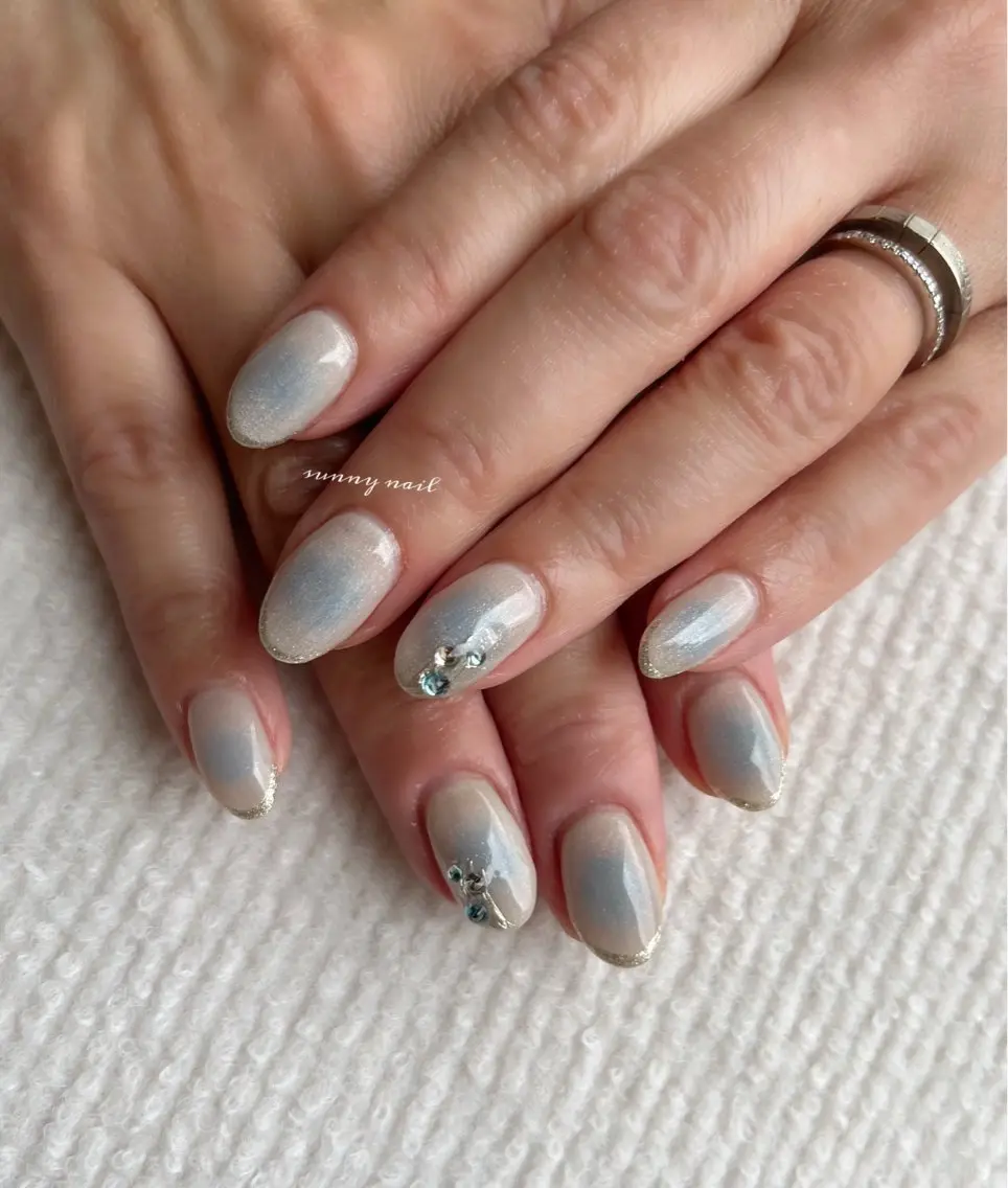 ネイル チークネイル ジェルネイル マグネットネイル パラジェル sunny nailのネイルデザイン