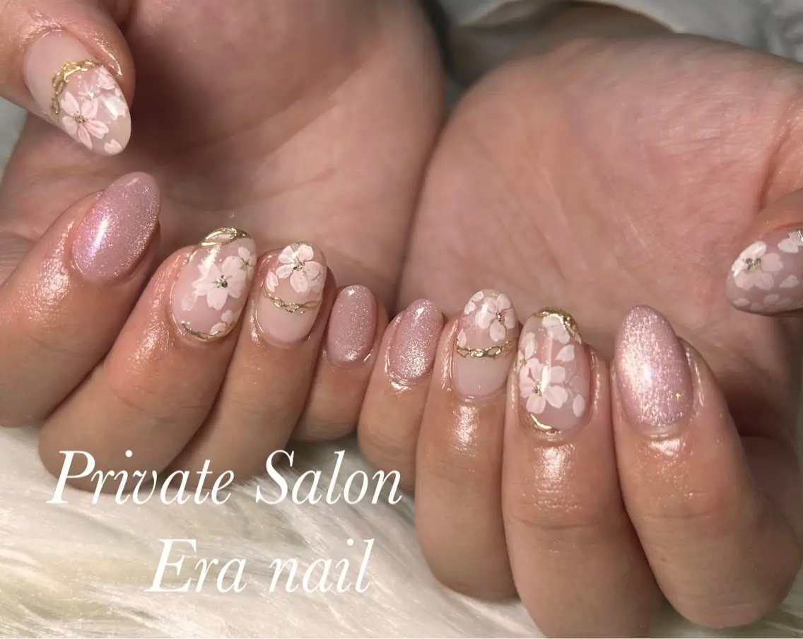 ネイル 桜ネイル ハンドネイル Era nailのネイルデザイン
