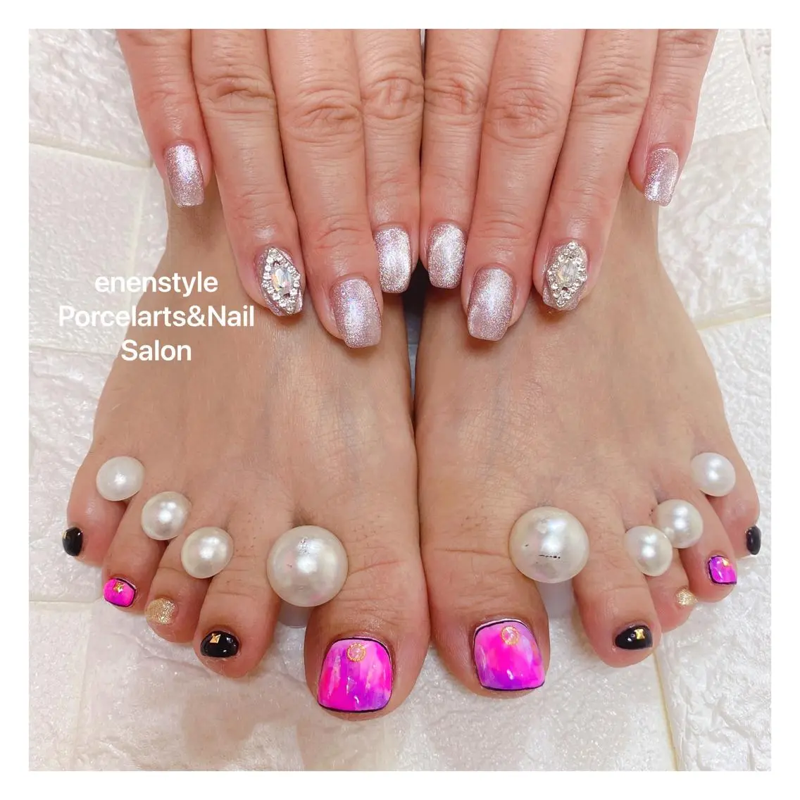 ミディアム ネイル 🐾enen style 🐾のネイルデザイン