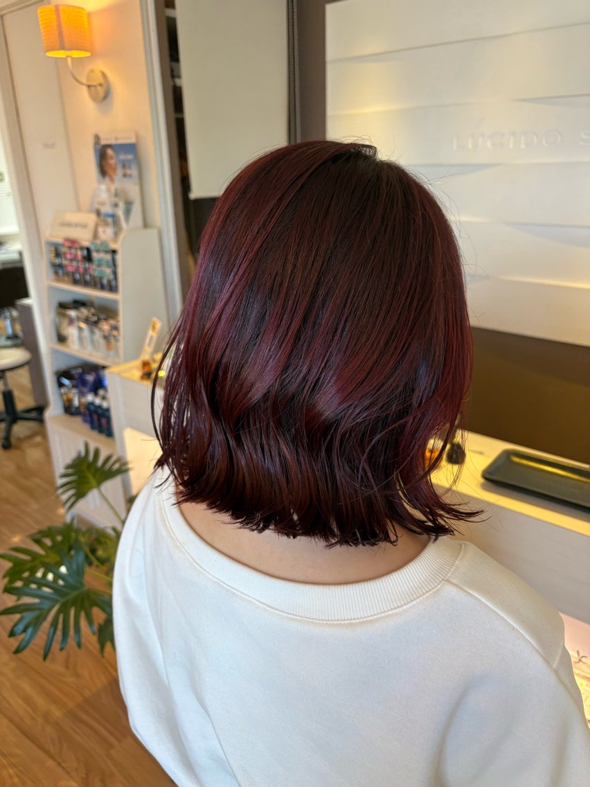 ミディアム トリートメント ヘアカラー トリートメント やまだ のぶよのヘアスタイル