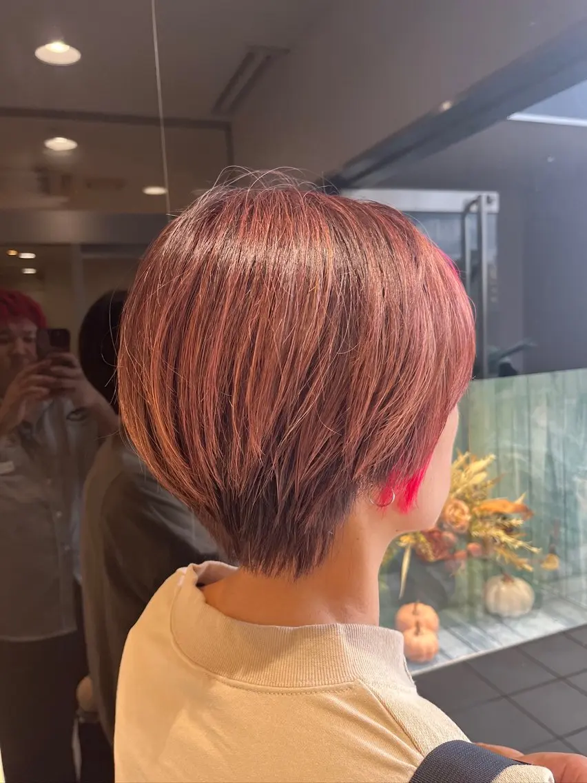 ショート カラー ヘアカラー イリサワ レンタのヘアスタイル
