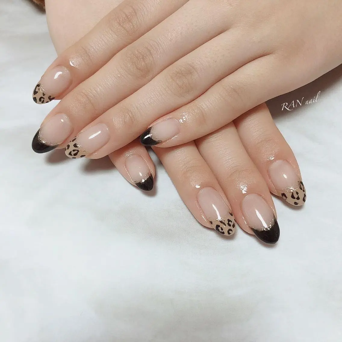 ネイル アニマル柄 フットネイル フレンチネイル ミラーネイル オフィスネイル ハンドネイル フットネイル RAN nailのネイルデザイン