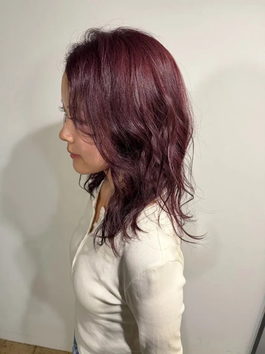 セミロング カラー ラベンダーカラー ピンクカラー ピンクラベンダー ヘアカラー ゆうと/ブリーチモデ ル/ストレートモデルのヘアスタイル
