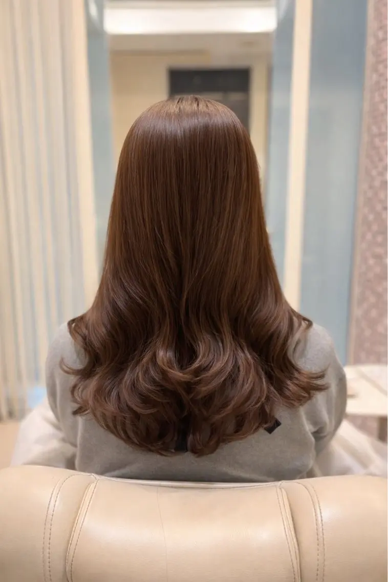 ロング パーマ 韓国風ヘア デジタルパーマ ストレートパーマ カット パーマ 🌸銀座No.1パー マ🌸いでいあやのヘアスタイル