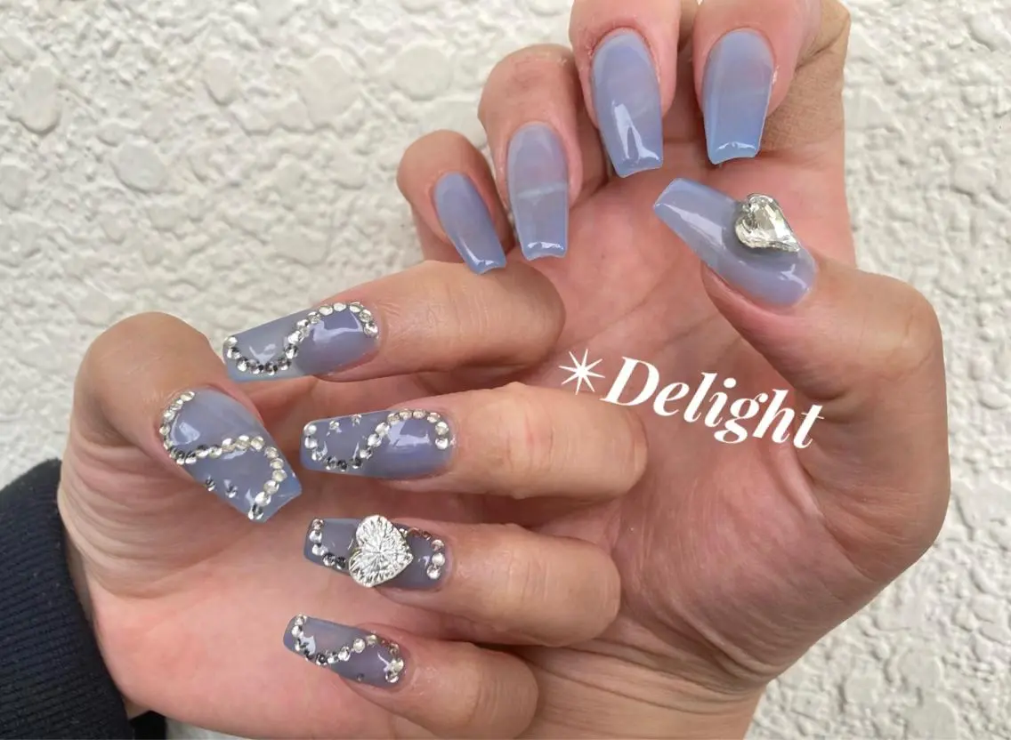ロング ネイル ハンドネイル ✴︎ Delightのネイルデザイン