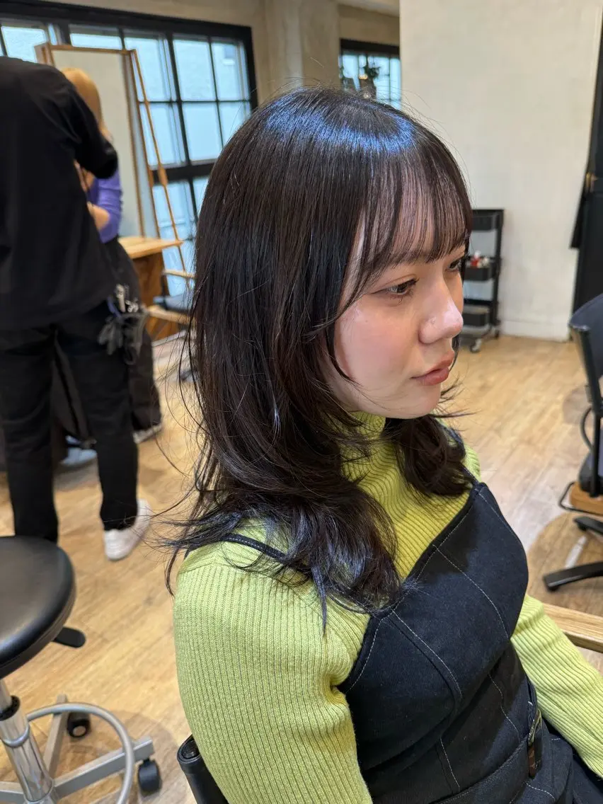 セミロング ヘアカラー トリートメント 新宿/顔周りカット +レイヤー=しずく♩のヘアスタイル