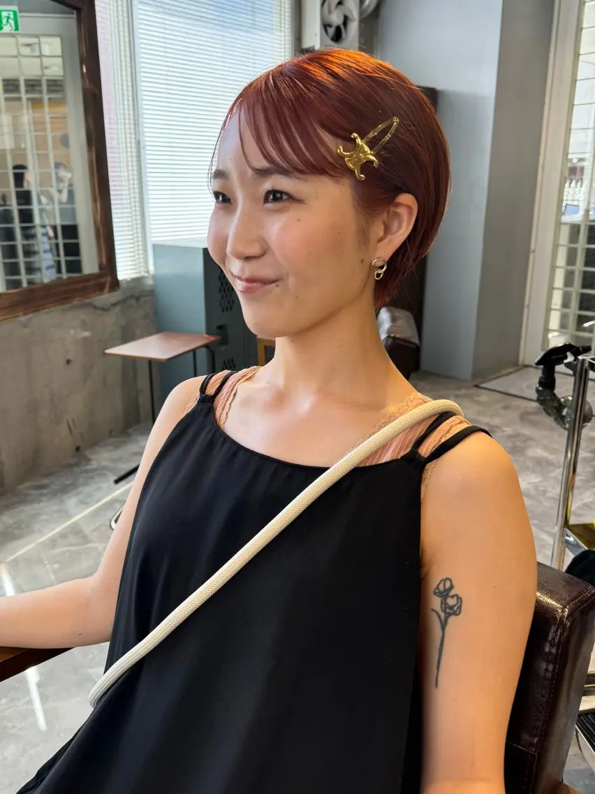 ショート カラー オレンジ ショートヘア カット ヘアカラー 画 kirikaのヘアスタイル