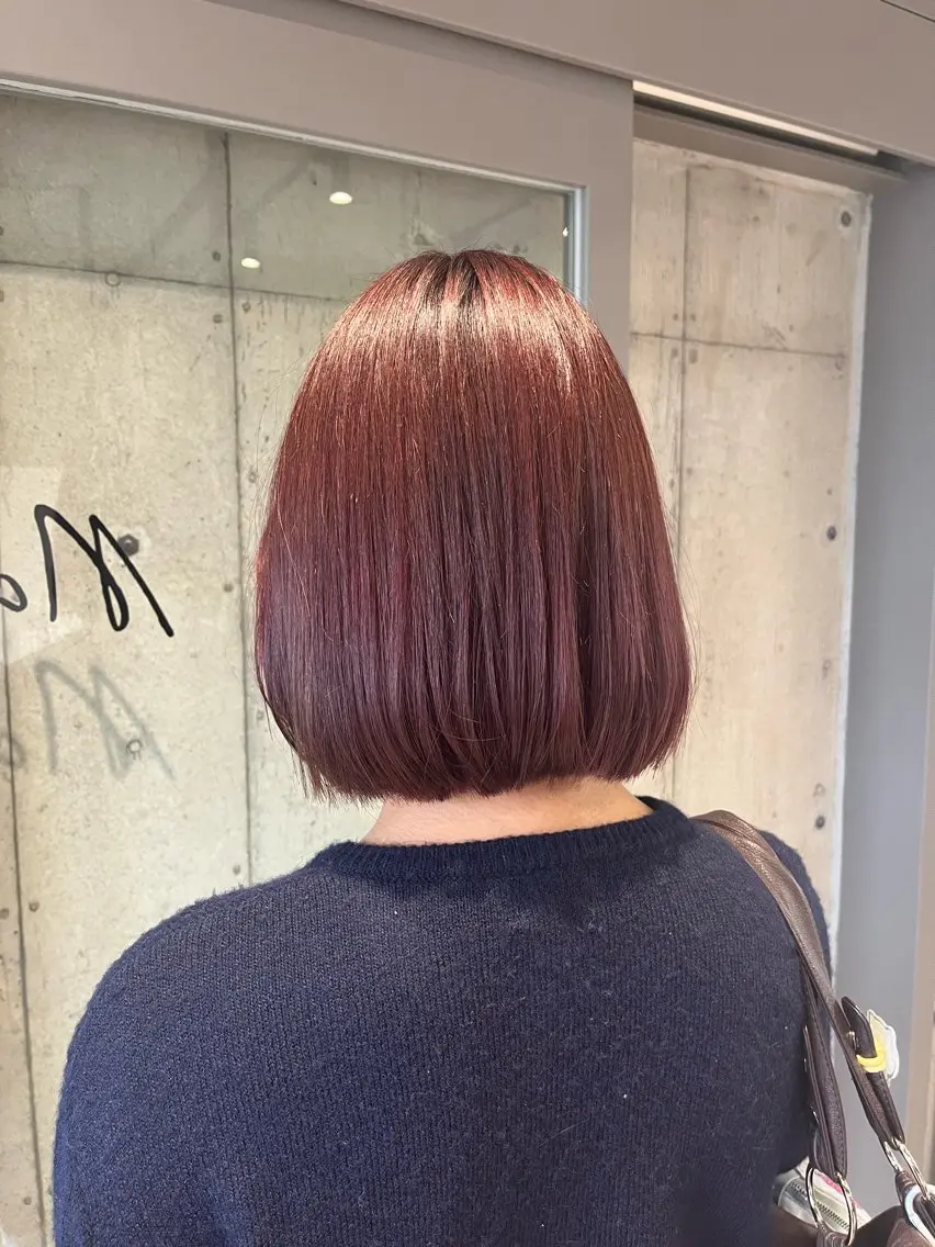 ミディアム カラー ヘアアレンジ カット ヘアカラー トリートメント ボブ×艶カラー 特化・リクト💥のヘアスタイル