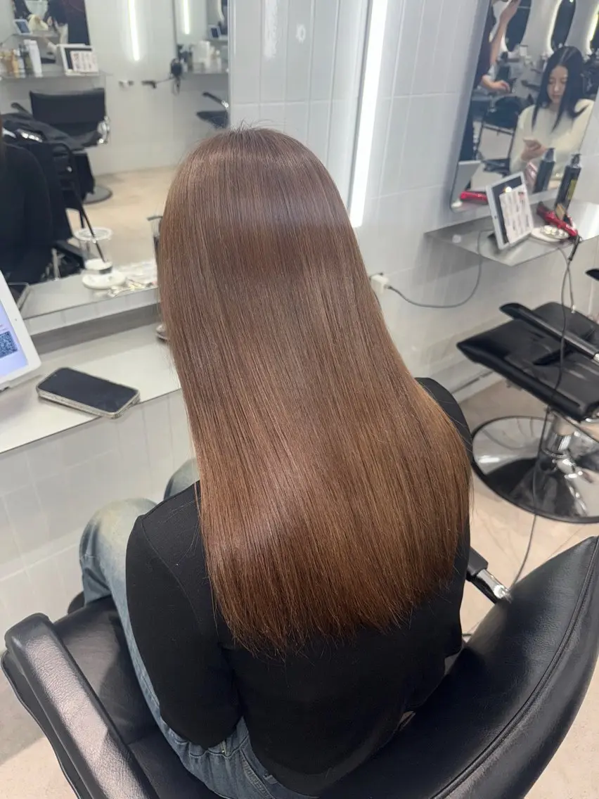 ロング ヘアカラー トリートメント 透明感グレージュ カラー/coconoのヘアスタイル