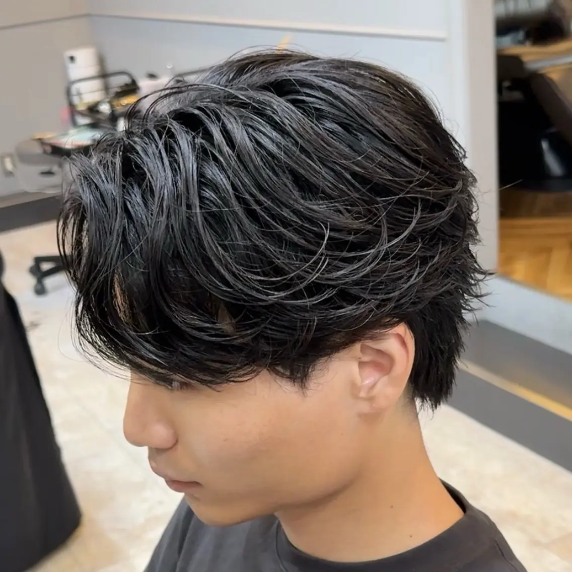 ショート パーマ メンズ ショートヘア ヘアセット メンズ特化/新潟万代 中村ヤマトのヘアスタイル
