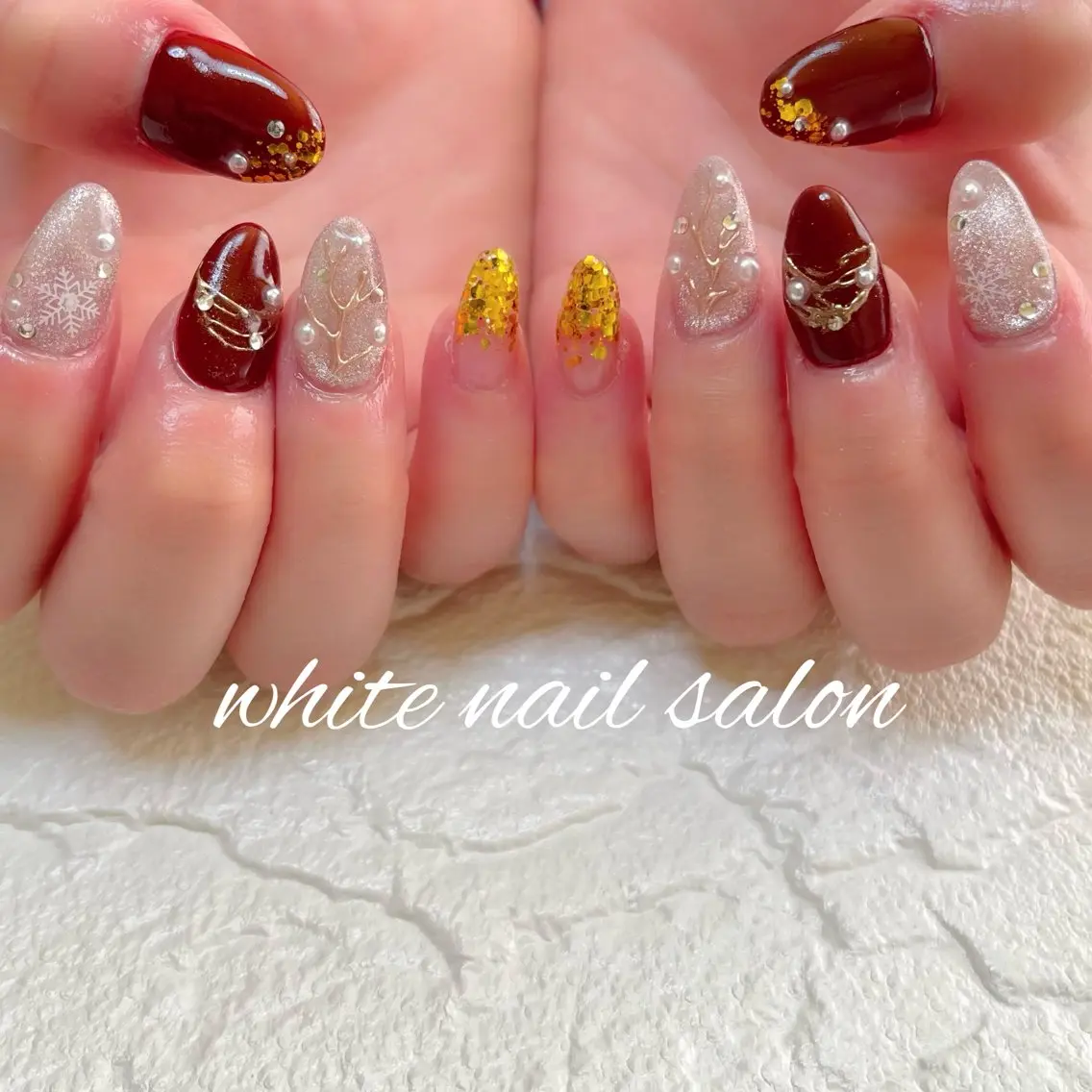 ネイル ラメ(グリッター) ハンドネイル white nail salonのネイルデザイン