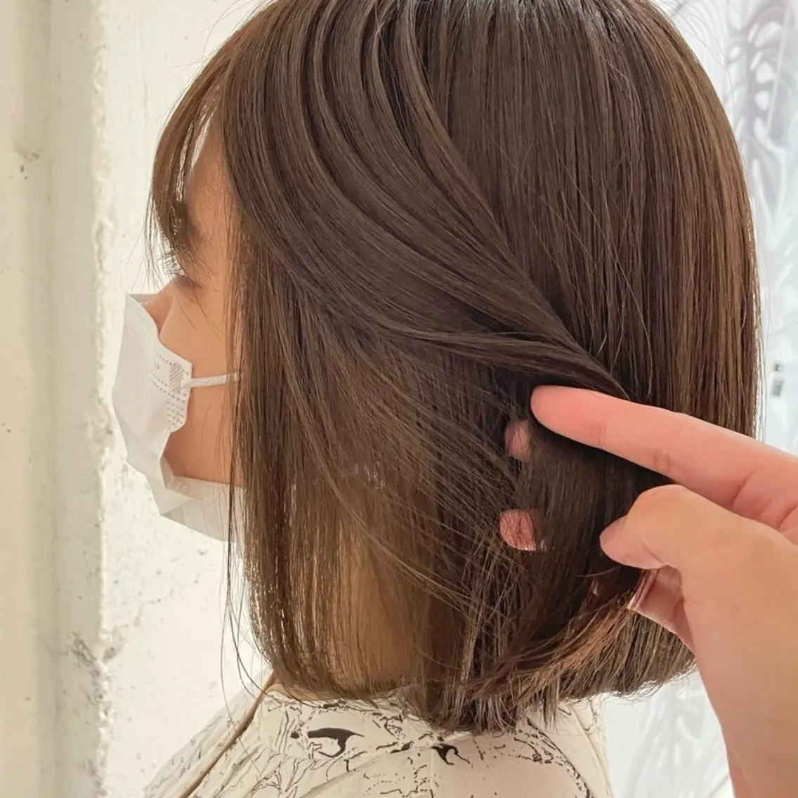 ミディアム カラー ベージュカラー ミルクティーベージュ ヘアカラー トリートメント ヘッドスパ ヘアセット 艶くすみカラー ‎/縮毛/川添桃花‎のヘアスタイル