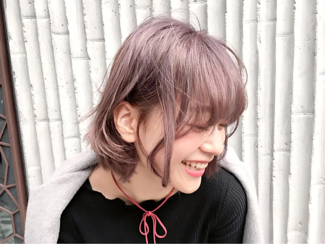 ミディアム カラー ヘアアレンジ ラベンダーカラー ピンクカラー ピンクラベンダー SUZUKI KEISUKEのヘアスタイル