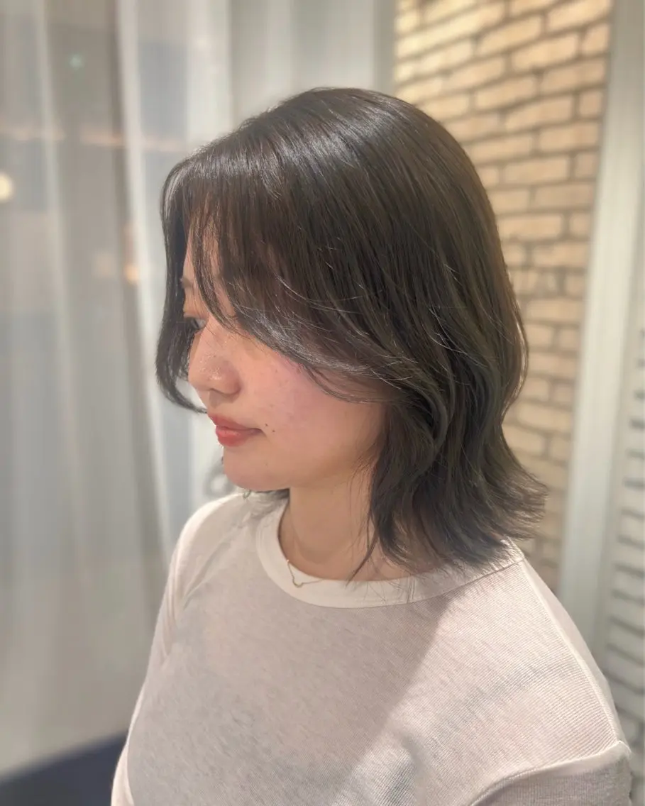 ミディアム カラー カット ヘアカラー 🤎オリーブカラー× パーマ特化💫森口のヘアスタイル