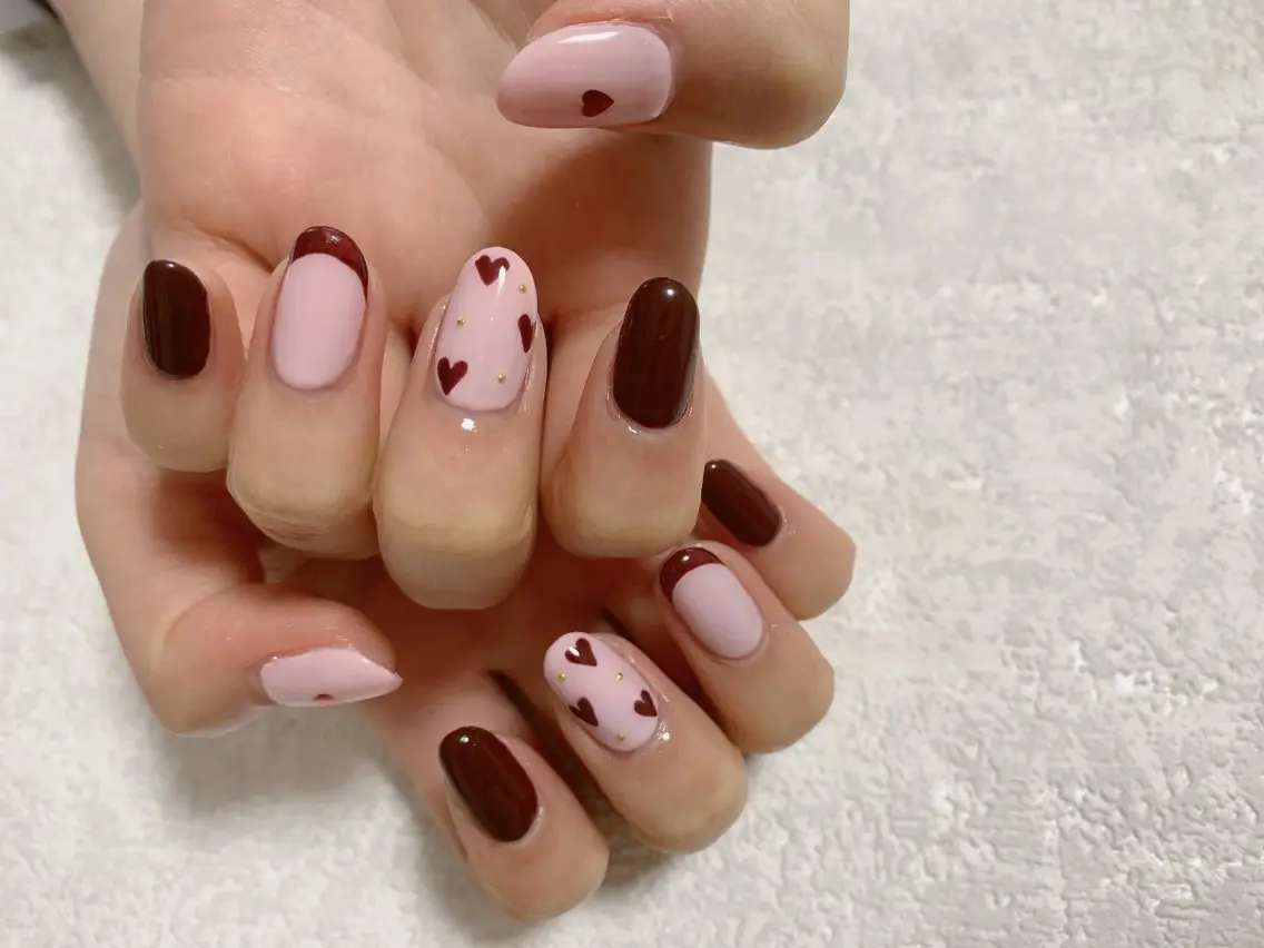 ネイル ジェルネイル 韓国ネイル メンズネイル パラジェル バレンタイン kiki nail たまプラーザのネイルデザイン