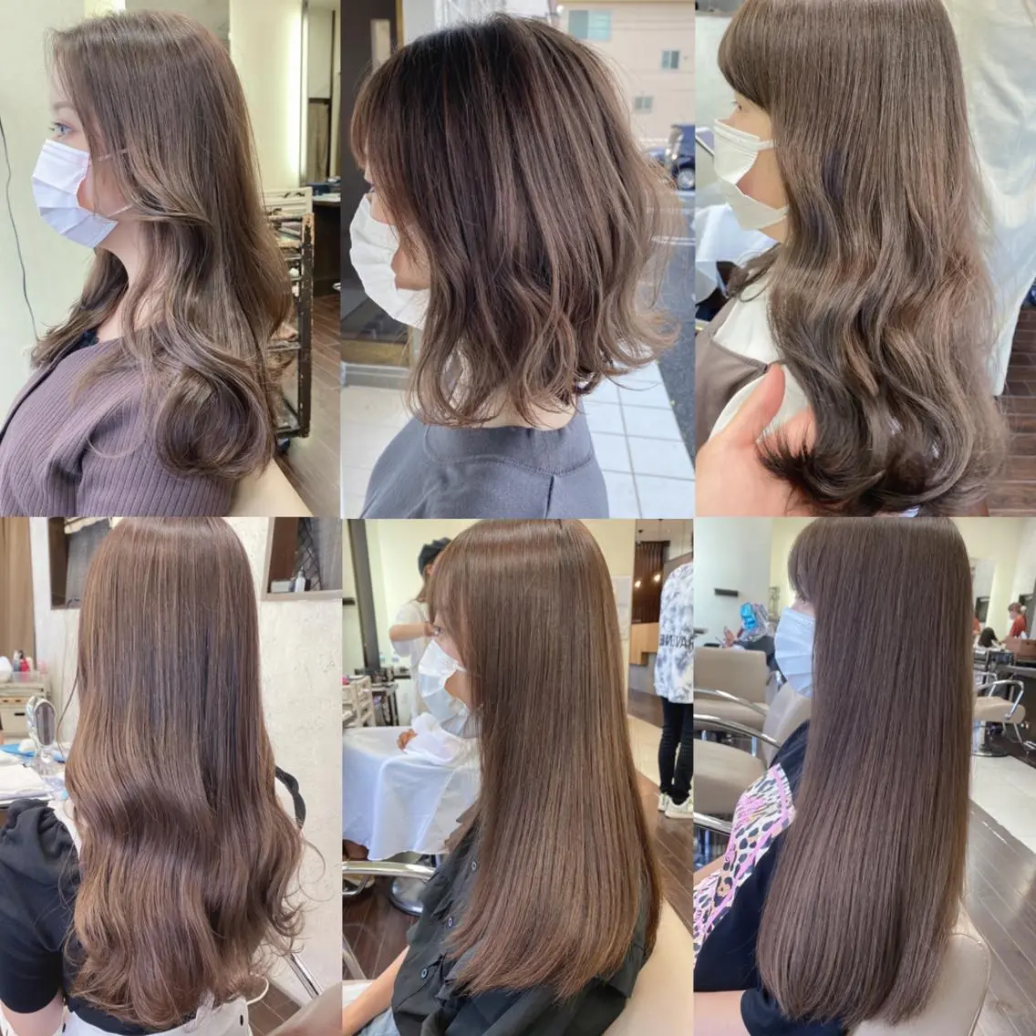 セミロング カラー ブリーチ グレージュ ブリーチなしカラー カット ヘアカラー トリートメント 具志 正太のヘアスタイル