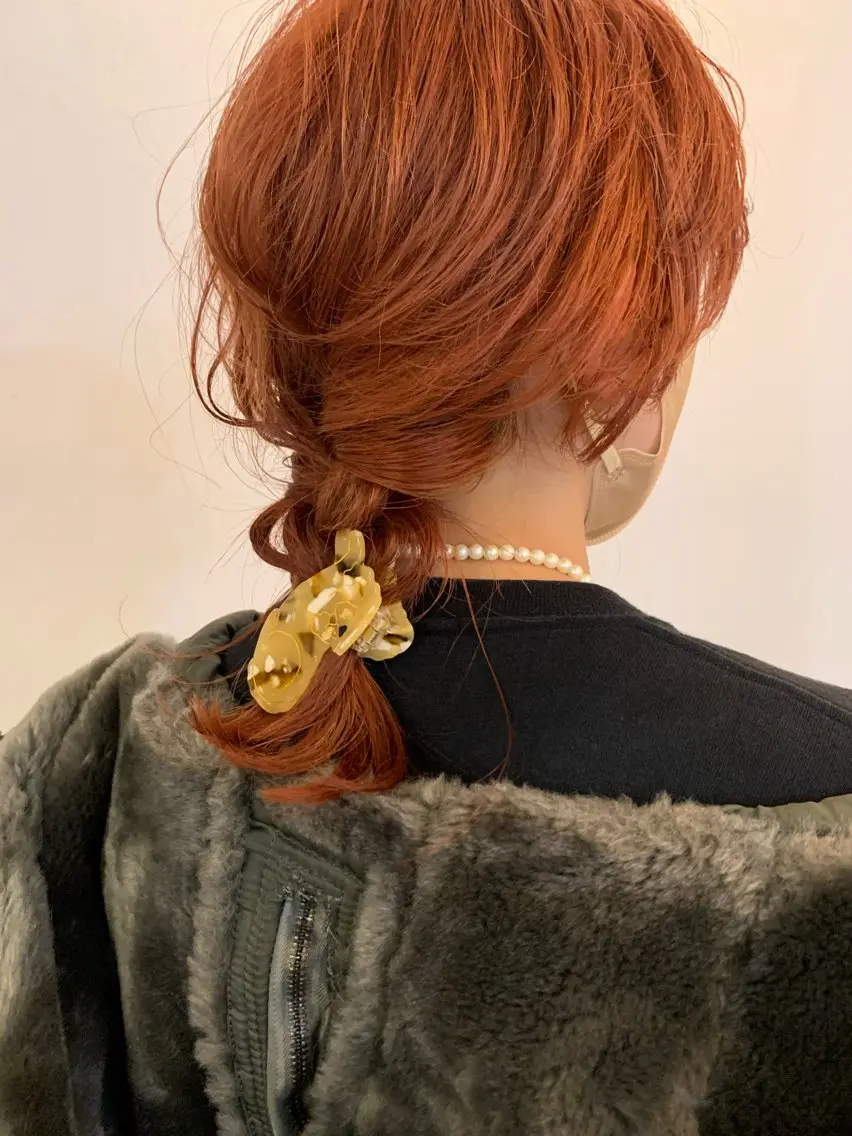 ミディアム カラー オレンジ 暖色カラー🧡 ボブ🧚‍♀️マナのヘアスタイル