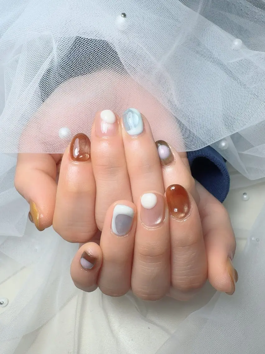 ネイル アートネイル 長さ出し GEMINI kotonaのネイルデザイン