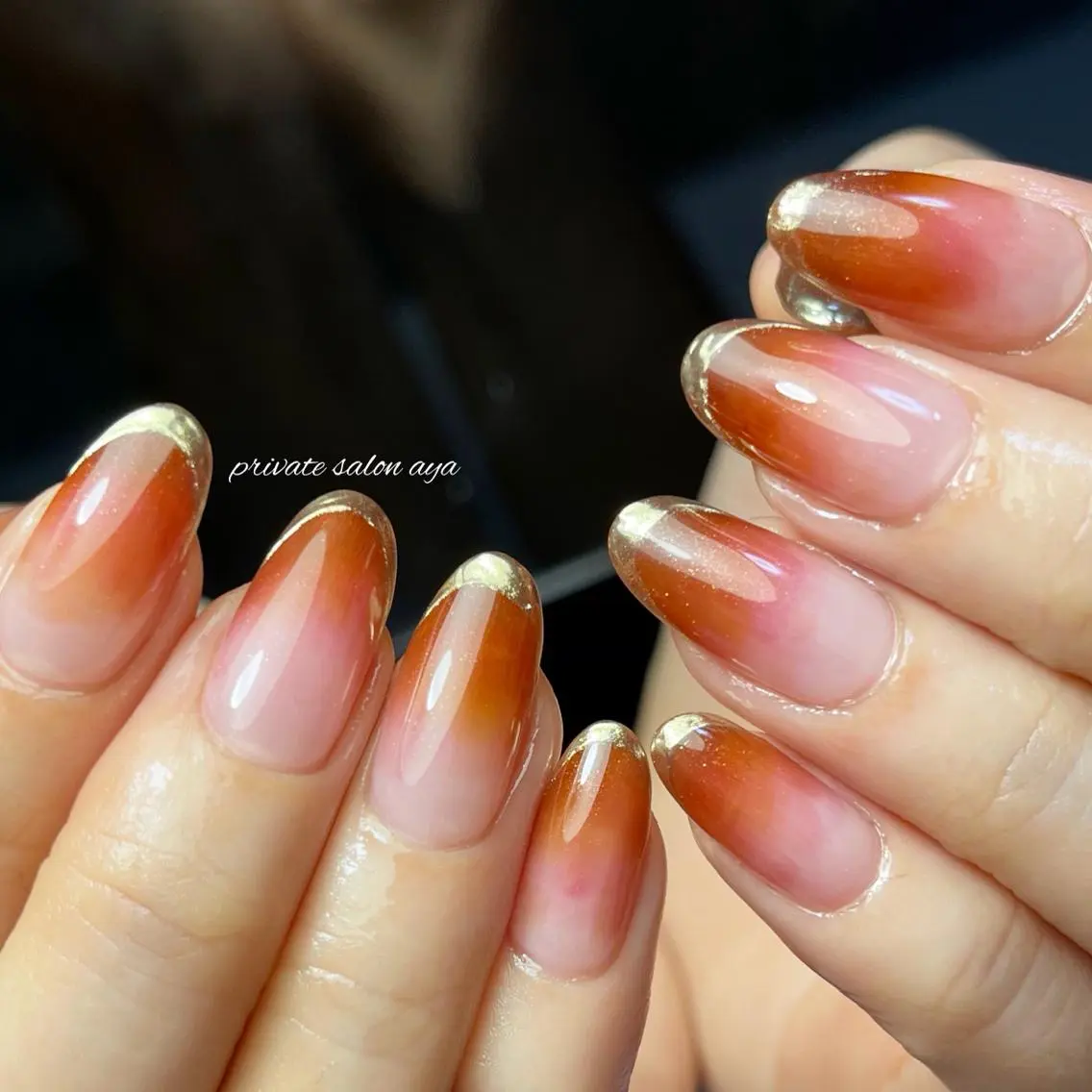 ミディアム ネイル アートネイル ミラーネイル richeri beautyのネイルデザイン