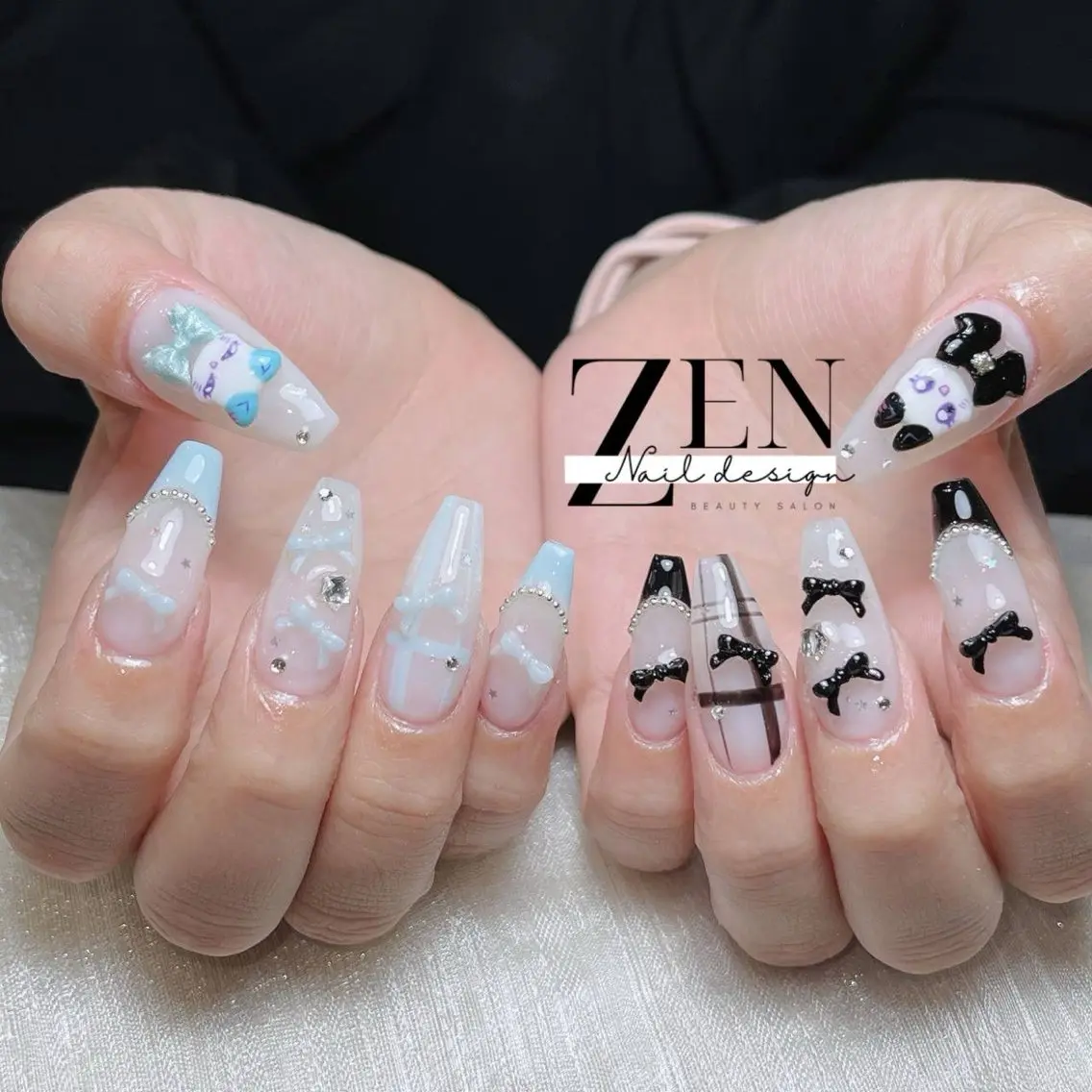 ネイル チークネイル 長さ出し フレンチネイル 韓国ネイル マグネットネイル ハンドネイル Zen Nail Design 池袋のネイルデザイン