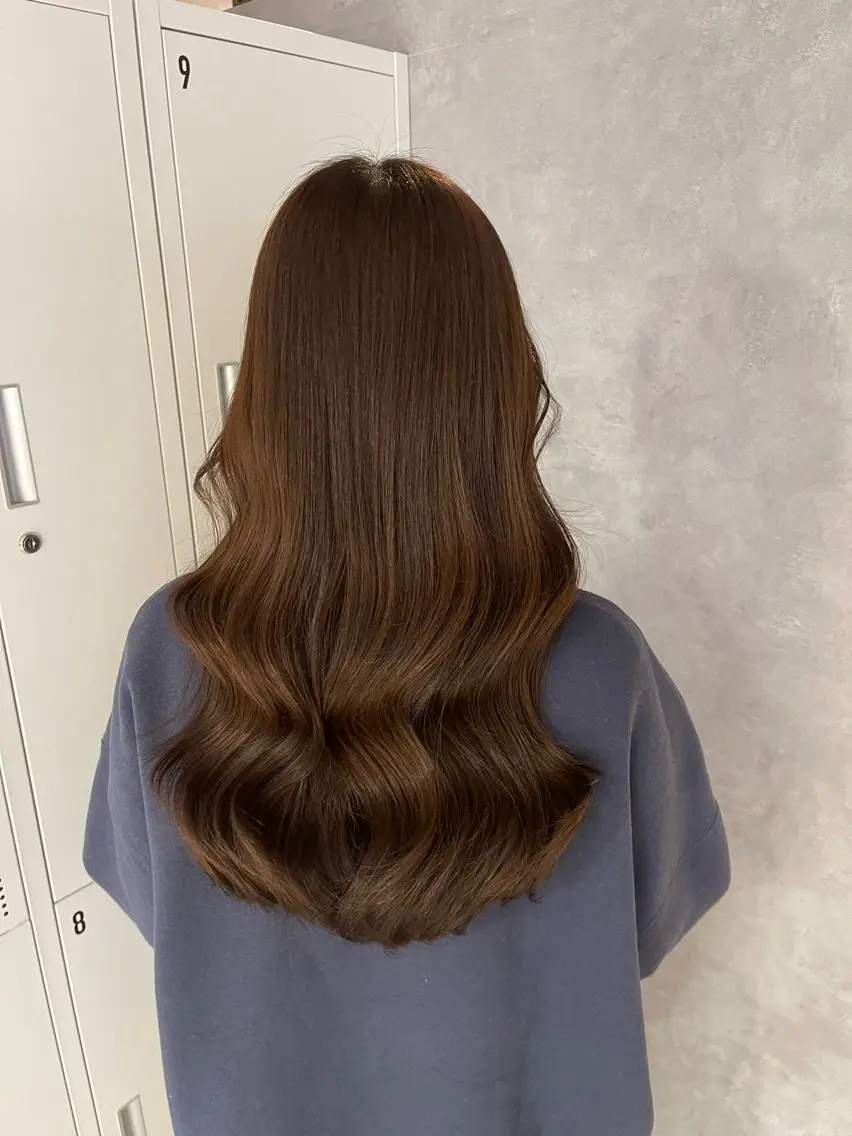 ロング カラー ベージュカラー ヘアカラー かめい りなのヘアスタイル