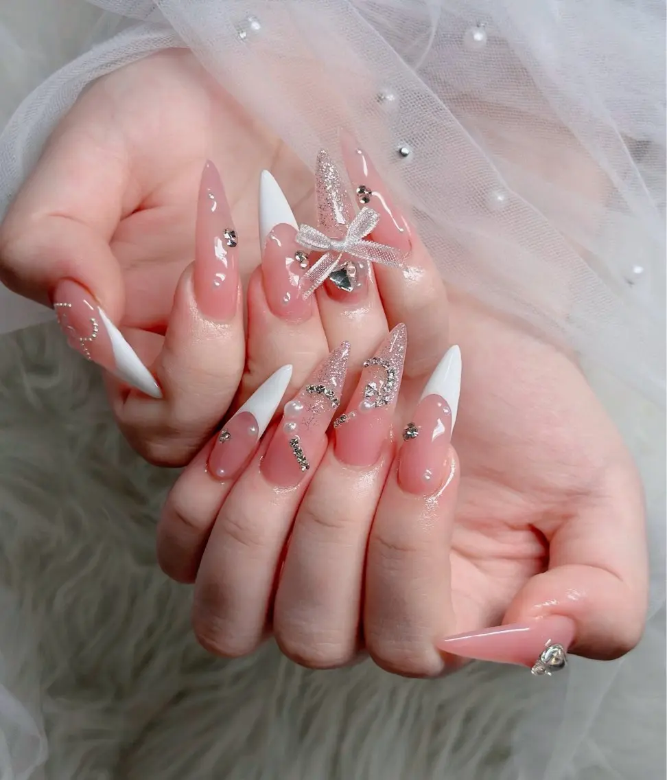 ネイル ハート キラキラネイル リボン ハンドネイル キノコ H.babynailのネイルデザイン