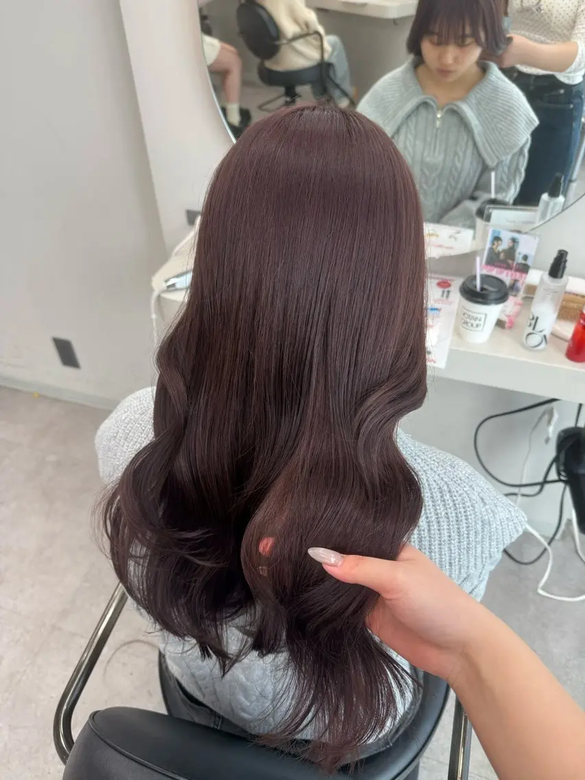ロング カラー ブラウンカラー 透明感カラー ラベンダーカラー カット ヘアカラー トリートメント ゆいな/天神美容室 /透明感カラー🎀のヘアスタイル
