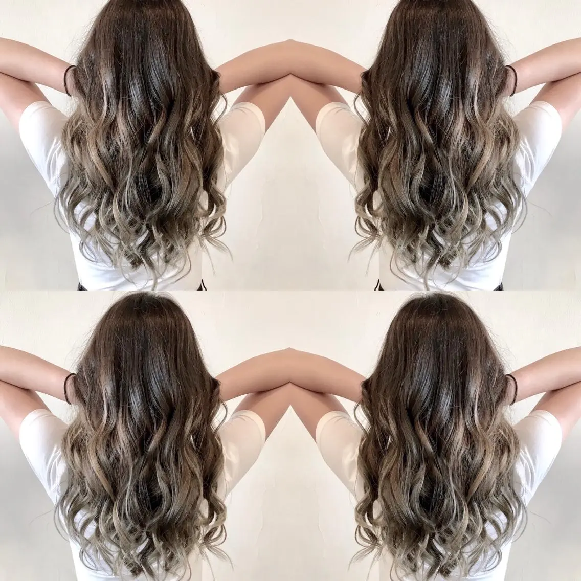 セミロング カラー バレイヤージュ ブリーチ グラデーションカラー レイヤーカット VERDA KENのヘアスタイル